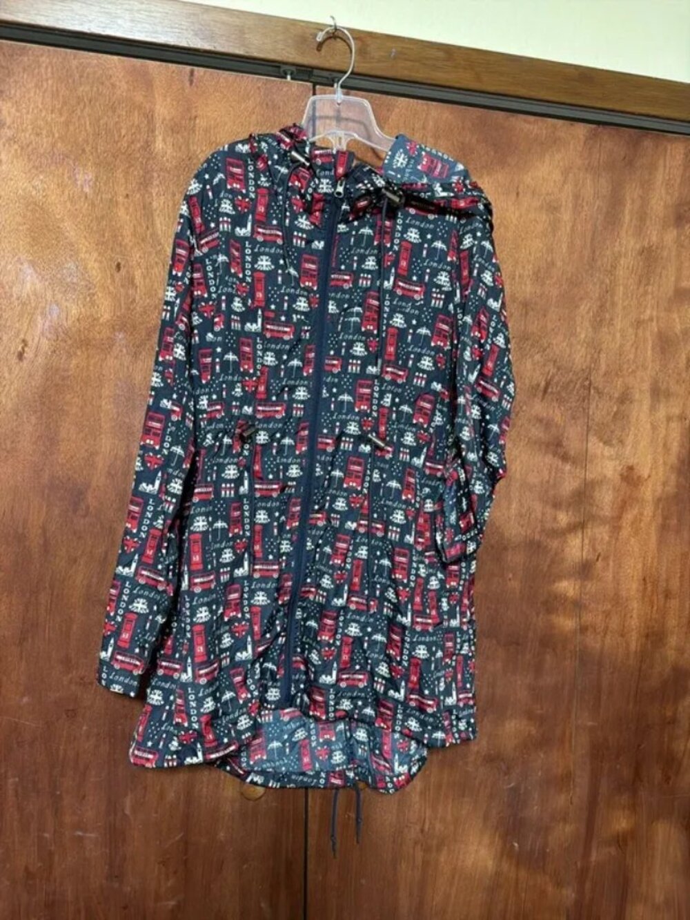Denim Co. London themed parka rain coat from England UK medium